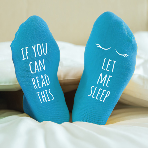 Moteriškos kojinės su spauda ant padų "Let me sleep" Moteriškos kojinės su spauda ant padų "Let me sleep"