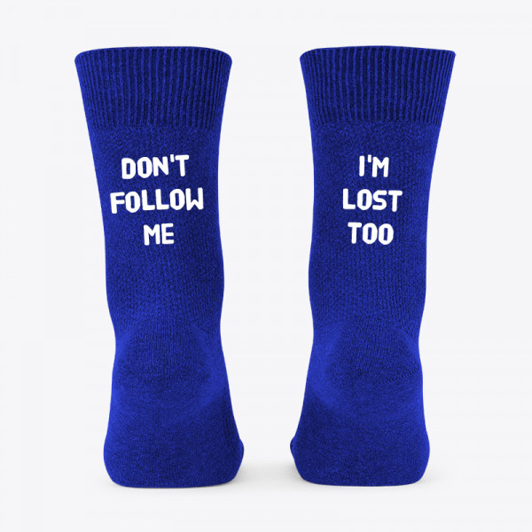 Șosete cu imprimeu pe spate "Don't follow me"