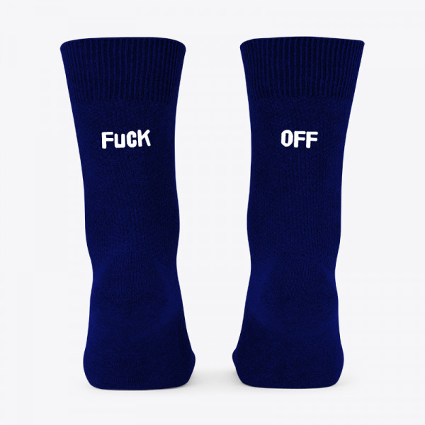 Șosete cu imprimeu pe spate "Fuck off"