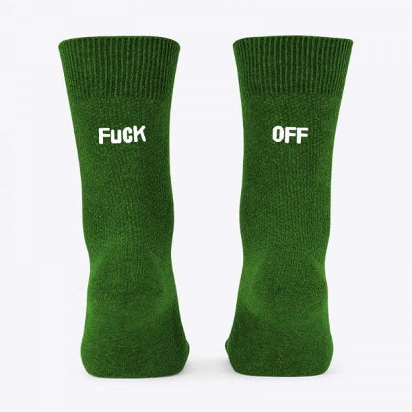 Șosete cu imprimeu pe spate "Fuck off"