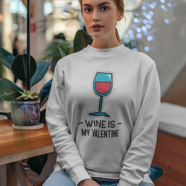 Hanorac "Wine is my Valentine" (fără glugă) Hanorac "Wine is my Valentine" (fără glugă)