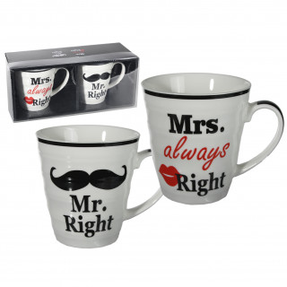 Set de căni „Mr. Right & Mrs. Always Right”