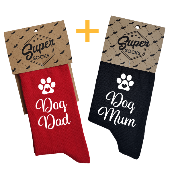 Set de șosete pentru cuplu "Dog Dad & Mum" Set de șosete pentru cuplu "Dog Dad & Mum"