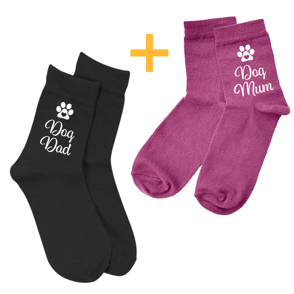 Set de șosete pentru cuplu "Dog Dad & Mum" Set de șosete pentru cuplu "Dog Dad & Mum"