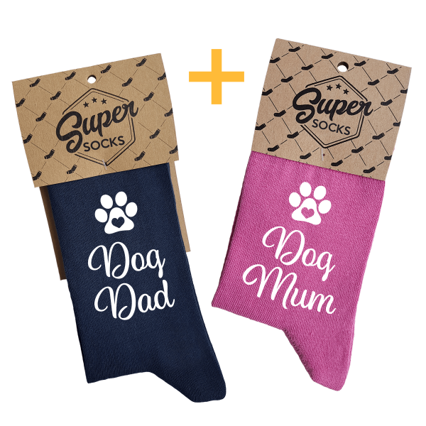 Set de șosete pentru cuplu "Dog Dad & Mum" Set de șosete pentru cuplu "Dog Dad & Mum"