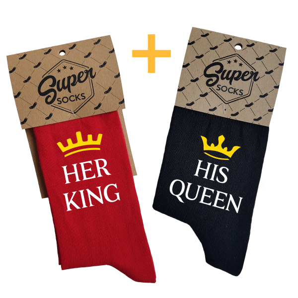 Set de șosete pentru cuplu "King & Queen" Set de șosete pentru cuplu "King & Queen"