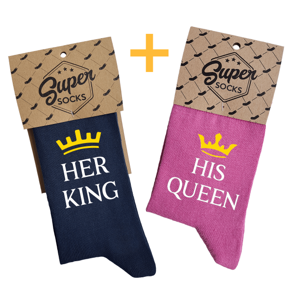 Set de șosete pentru cuplu "King & Queen" Set de șosete pentru cuplu "King & Queen"