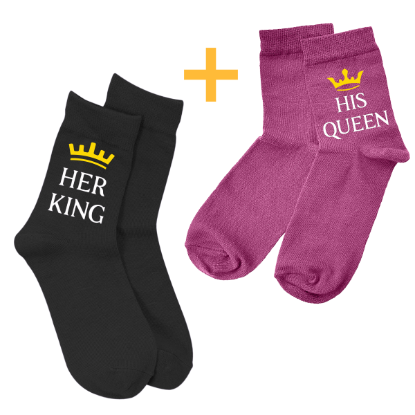 Set de șosete pentru cuplu "King & Queen" Set de șosete pentru cuplu "King & Queen"