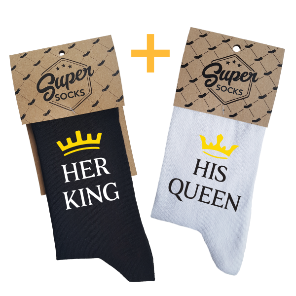 Set de șosete pentru cuplu "King & Queen" Set de șosete pentru cuplu "King & Queen"