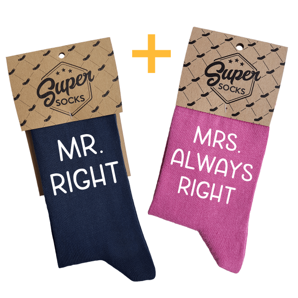 Set de șosete pentru cuplu "Mr. Right & Mrs. Always Right" Set de șosete pentru cuplu "Mr. Right & Mrs. Always Right"