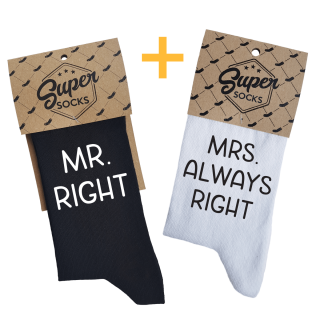 Set de șosete pentru cuplu "Mr. Right & Mrs. Always Right"