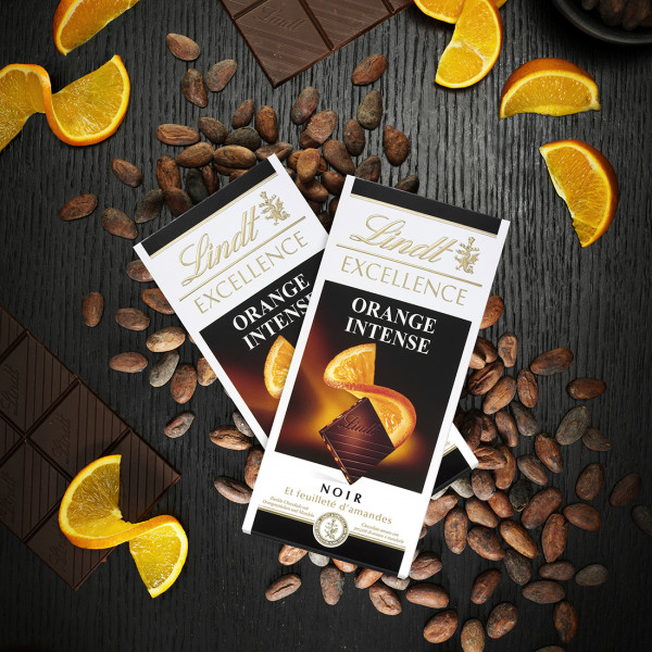 LINDT EXCELLENCE ciocolată neagră cu portocale, 100g