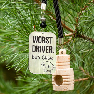 Parfum de mașină "Worst driver, but cute"