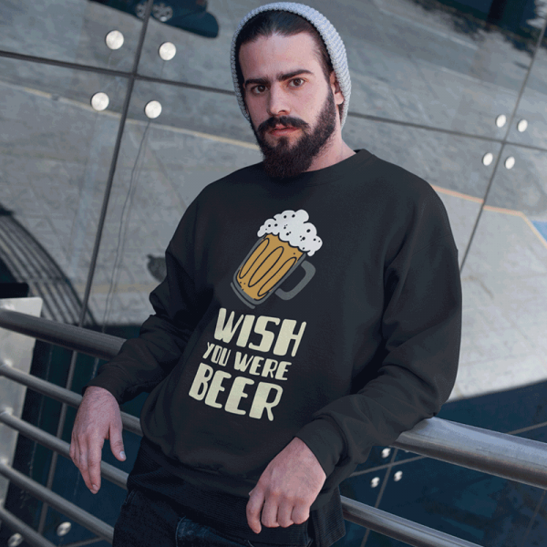 Hanorac "Wish you were beer" (fără glugă)