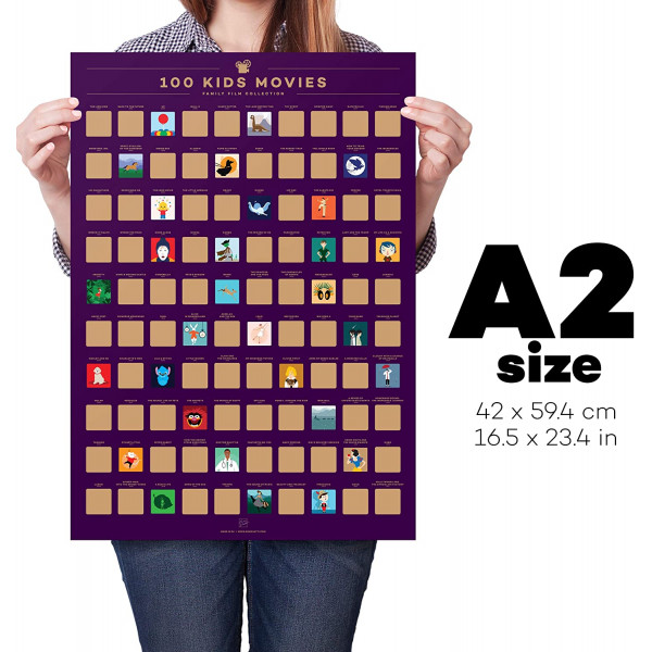 Poster răzuibil EnnoVatti "Top 100 filme pentru copii"