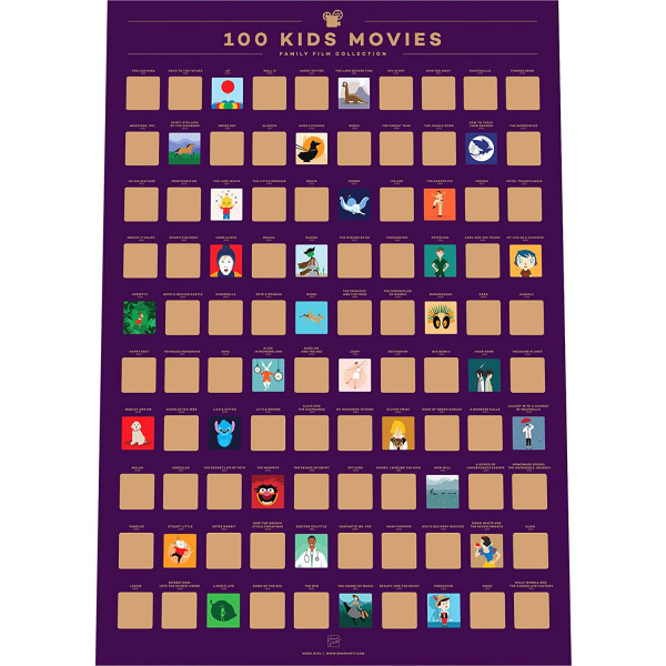 Poster răzuibil EnnoVatti "Top 100 filme pentru copii"