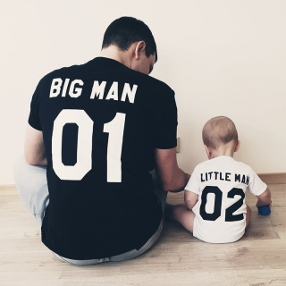 Set de tricouri "Big man and Little man" cu numerele selectate