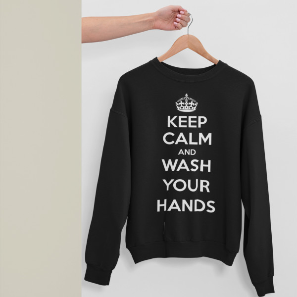 Hanorac "Keep Calm Wash Your Hands" (fără glugă) Hanorac "Keep Calm Wash Your Hands" (fără glugă)