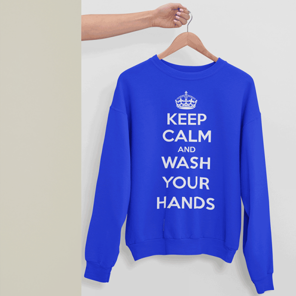 Hanorac "Keep Calm Wash Your Hands" (fără glugă) Hanorac "Keep Calm Wash Your Hands" (fără glugă)