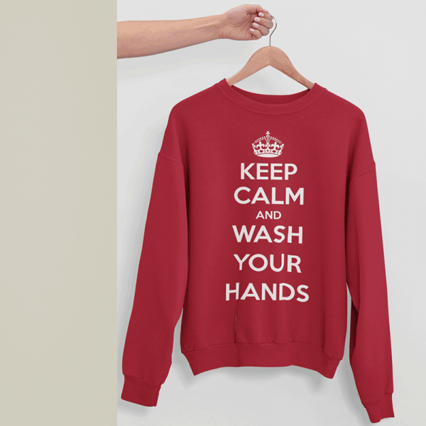 Hanorac "Keep Calm Wash Your Hands" (fără glugă) Hanorac "Keep Calm Wash Your Hands" (fără glugă)