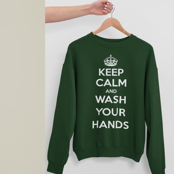 Hanorac "Keep Calm Wash Your Hands" (fără glugă) Hanorac "Keep Calm Wash Your Hands" (fără glugă)