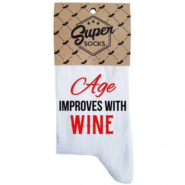 Șosete pentru femei „Age improves with wine“ Șosete pentru femei „Age improves with wine“