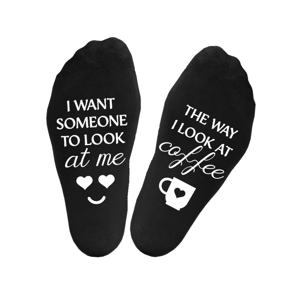 Șosete de damă cu imprimeu pe talpă „I want someone to look at me“ Șosete de damă cu imprimeu pe talpă „I want someone to look at me“