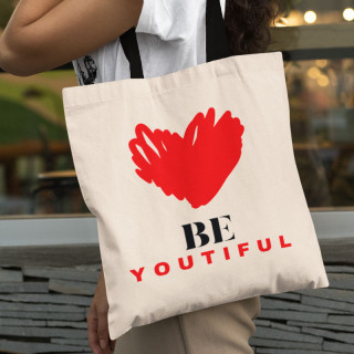 Geantă din material textil "Be Youtiful"