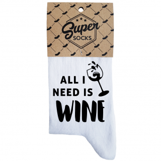 Șosete pentru femei „All I need is wine“