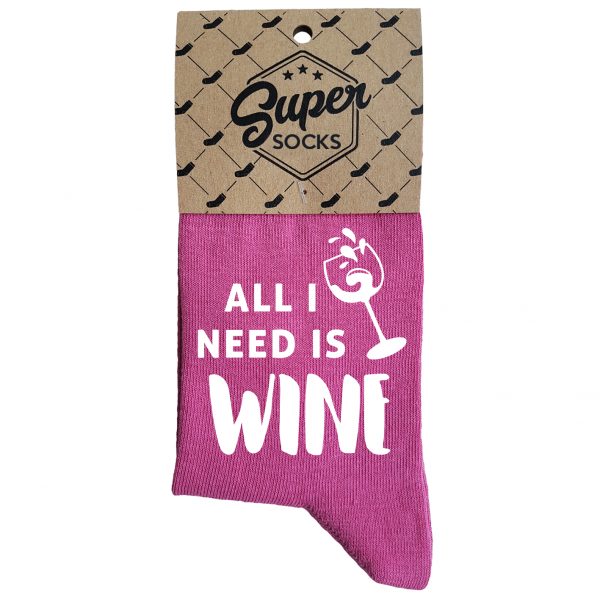Șosete pentru femei „All I need is wine“ Șosete pentru femei „All I need is wine“