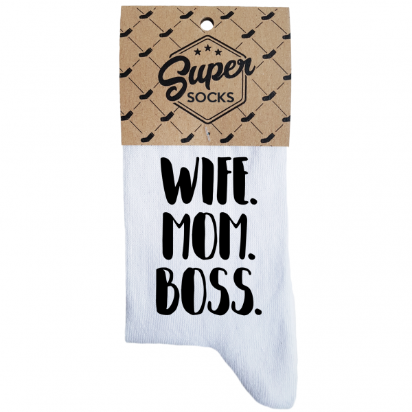 Șosete pentru femei „Wife.Mom.Boss“ Șosete pentru femei „Wife.Mom.Boss“