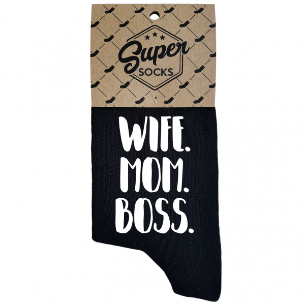 Șosete pentru femei „Wife.Mom.Boss“ Șosete pentru femei „Wife.Mom.Boss“