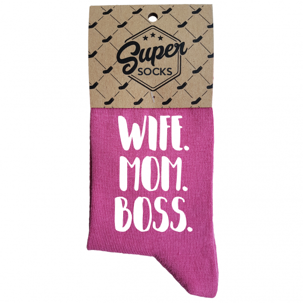 Șosete pentru femei „Wife.Mom.Boss“ Șosete pentru femei „Wife.Mom.Boss“