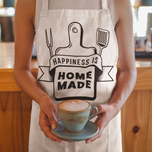 Șorț de bumbac "Happiness is home made" Șorț de bumbac "Happiness is home made"