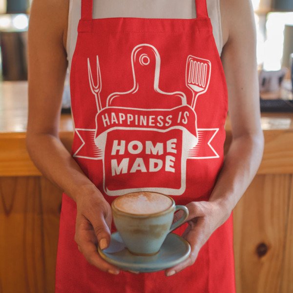 Șorț de bumbac "Happiness is home made" Șorț de bumbac "Happiness is home made"