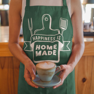 Șorț de bumbac "Happiness is home made"