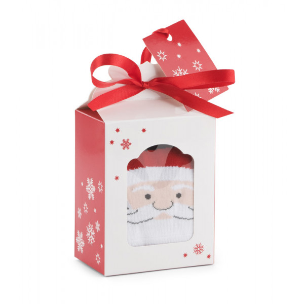 Șosete de Crăciun „FELIZ” în cutie festivă (2 perechi)