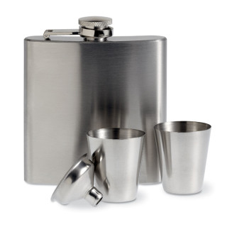 Set flască cu pahare și pâlnie „ALBYN” (180 ml) (cu opțiune de gravură pentru o taxă suplimentară)