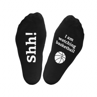 Șosete cu imprimare pe tălpi "I am watching basketball"