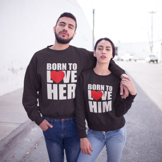 Set hanorac "Born to love" (fără glugă)