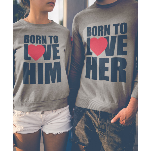 Set hanorac "Born to love" (fără glugă)