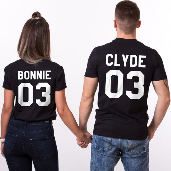 Set de tricouri "Bonnie și Clyde" cu numerele selectate Set de tricouri "Bonnie și Clyde" cu numerele selectate
