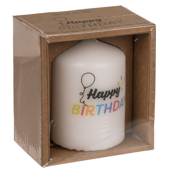 Lumânare cilindrică "Happy Birthday" Lumânare cilindrică "Happy Birthday"