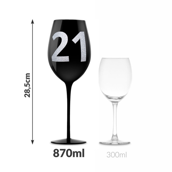 Pahar de vin XXL cu numărul 21 (860ml)