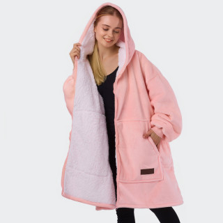 BARAMOOR hanorac-pătură cu fermoar "Light Pink"