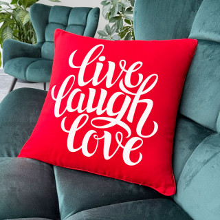 Pernă decorativă "Live, Laugh, Love"
