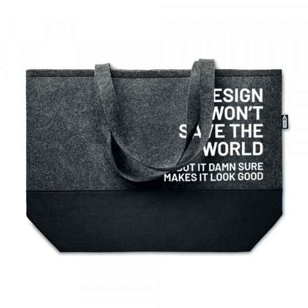Geantă de cumpărături Eco-felt "Design won't save the world" Geantă de cumpărături Eco-felt "Design won't save the world"
