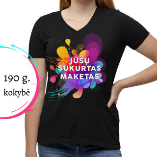 Tricou cu decolteu în V pentru femei cu designul tău personalizat