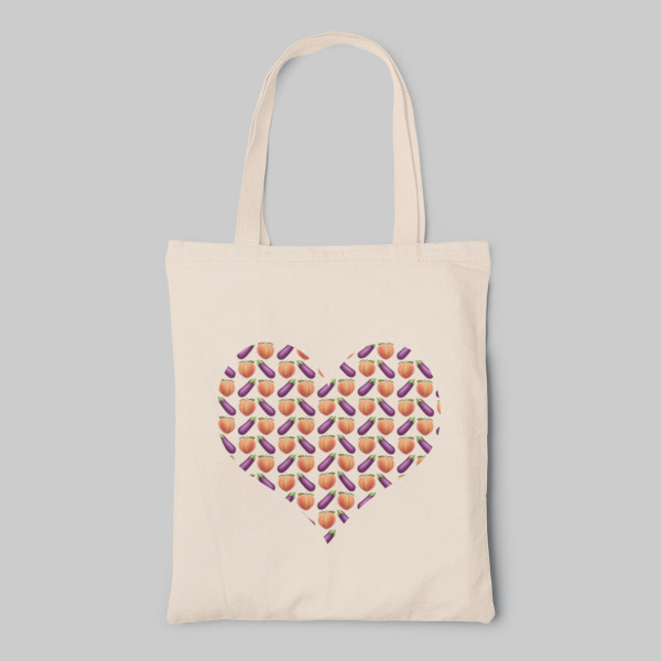 Geantă din material textil "Eggplant and peach"