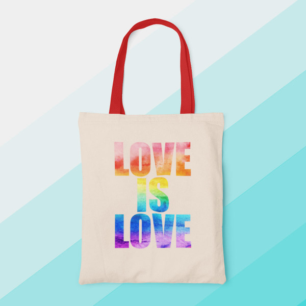 Geantă din material textil "Love is love" Geantă din material textil "Love is love"